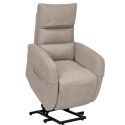 Fauteuil relax releveur tissu polyester imitation cuir beige - NYMPHAEA
