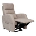 Fauteuil relax releveur tissu polyester imitation cuir beige - NYMPHAEA