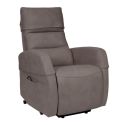 Fauteuil relax releveur tissu polyester imitation cuir gris - NYMPHAEA