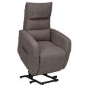 Fauteuil relax releveur tissu polyester imitation cuir gris - NYMPHAEA