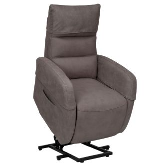 Fauteuil relax releveur tissu polyester imitation cuir gris - NYMPHAEA