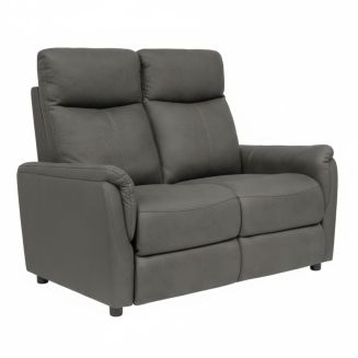 Canapé fixe tissu polyester imitation cuir gris foncé - GIACOMO