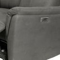 Canapé 2 places relax électrique tissu polyester imitation cuir gris foncé - GIACOMO