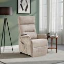 Fauteuil relax releveur tissu polyester tissu polyester beige - SALVADOR