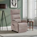 Fauteuil relax releveur tissu polyester tissu polyester taupe - SALVADOR