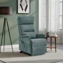 Fauteuil relax releveur tissu polyester tissu polyester vert - SALVADOR
