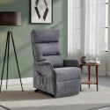Fauteuil relax releveur tissu polyester tissu polyester gris - SALVADOR