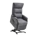 Fauteuil relax releveur tissu polyester tissu polyester gris - SALVADOR