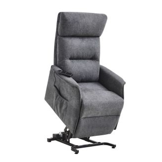 Fauteuil relax releveur tissu polyester tissu polyester gris - SALVADOR