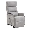 Fauteuil relax releveur tissu polyester tissu polyester gris clair - SALVADOR