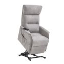Fauteuil relax releveur tissu polyester tissu polyester gris clair - SALVADOR
