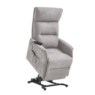 Fauteuil relax releveur tissu polyester tissu polyester gris clair - SALVADOR