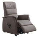 Fauteuil relax releveur tissu polyester imitation cuir gris-brun marbré - DONATELLO