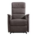 Fauteuil relax releveur tissu polyester imitation cuir gris-brun marbré - DONATELLO
