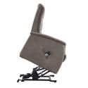 Fauteuil relax releveur tissu polyester imitation cuir gris-brun marbré - DONATELLO