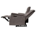 Canapé 2 places relax électrique tissu polyester imitation cuir gris-brun marbré - DONATELLO