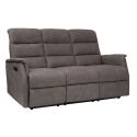 Canapé 3 places relax électrique tissu polyester imitation cuir gris-brun marbré - DONATELLO