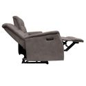 Canapé 3 places relax électrique tissu polyester imitation cuir gris-brun marbré - DONATELLO
