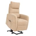 Fauteuil relax releveur tissu polyester tissu polyester beige orangé chiné - NYMPHAEA