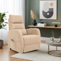 Fauteuil relax releveur tissu polyester tissu polyester beige orangé chiné - NYMPHAEA
