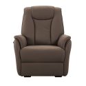 Fauteuil relax releveur tissu polyester imitation cuir brun - PANAME