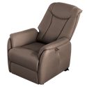 Fauteuil relax releveur tissu polyester imitation cuir brun - PANAME