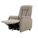 Fauteuil relax releveur tissu polyester imitation cuir taupe - PANAME