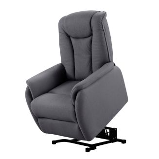 Fauteuil relax releveur tissu polyester imitation cuir gris foncé - PANAME