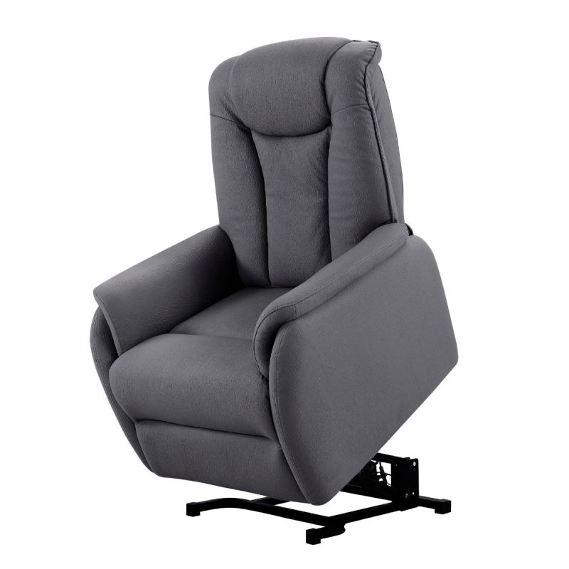 Fauteuil relax releveur tissu polyester imitation cuir gris foncé - PANAME