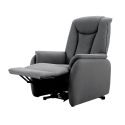 Fauteuil relax releveur tissu polyester imitation cuir gris foncé - PANAME