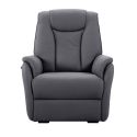 Fauteuil relax releveur tissu polyester imitation cuir gris foncé - PANAME
