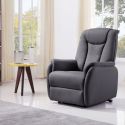 Fauteuil relax releveur tissu polyester imitation cuir gris foncé - PANAME