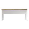 Bureau 160cm blanc laqué brillant avec plateau en chêne 38mm - GENIUS