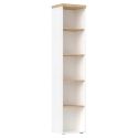 Etagère colonne blanc laqué brillant avec plateaux en chêne 38mm - GENIUS