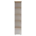 Etagère colonne blanc laqué brillant avec plateaux en chêne 38mm - GENIUS