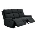 Canapé relax manuel 3 places tissu polyester microfibre gris foncé - ESKIL