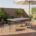 Table de jardin en acier gris traité anti-corrosion - BERAKA