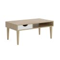 Table Basse 120x60 1 Tiroir 1 Niche effet bois - ALENIA