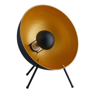 Lampe à poser trépied en métal noir et doré Ø40cm - SIMRAN