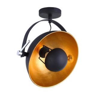 Plafonnier en métal noir et doré Ø26cm - SIMRIT