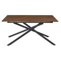 Table repas extensible 150/210 en bois et MDF piètement métal noir - COLETTE