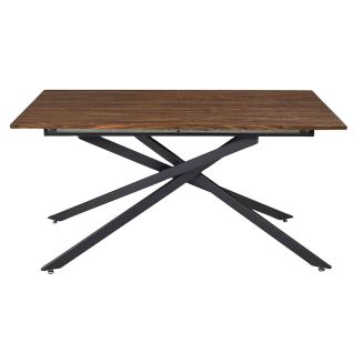 Table repas extensible 150/210 en bois et MDF piètement métal noir - COLETTE