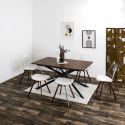 Table repas extensible 150/210 en bois et MDF piètement métal noir - COLETTE