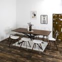 Table repas extensible 150/210 en bois et MDF piètement métal noir - COLETTE