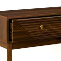Console 2 tiroirs en bois et MDF pieds en pin teinté chêne foncé - COLETTE