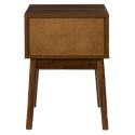 Chevet 1 tiroir en bois et MDF pieds en pin teinté chêne foncé - COLETTE