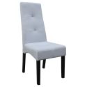 Lot de 4 Chaises tissu gris clair capitonnées - OKSANA