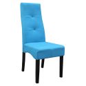Lot de 4 Chaises tissu bleu turquoise capitonnées - OKSANA