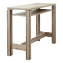 Table-bar 120cm avec étagère aspect bois vieilli - KOLYA