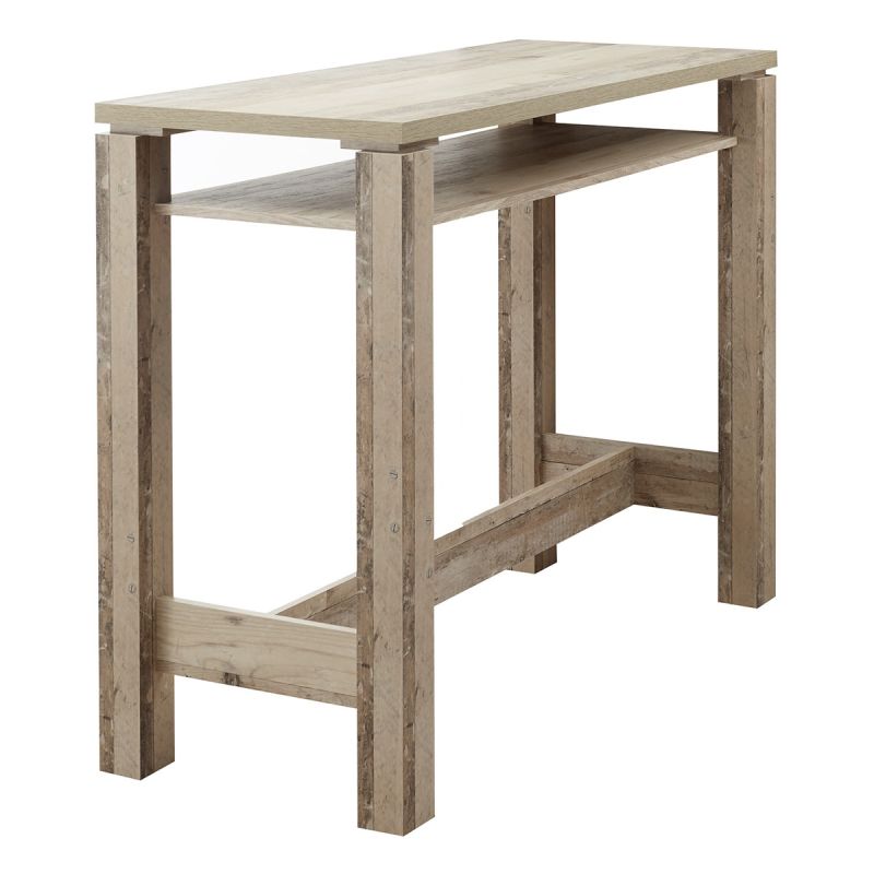 Table-bar 120cm avec étagère aspect bois vieilli - KOLYA